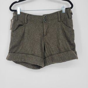 Anthro Hei Hei Wool Blend Cuffed Hem Shorts Sz 6